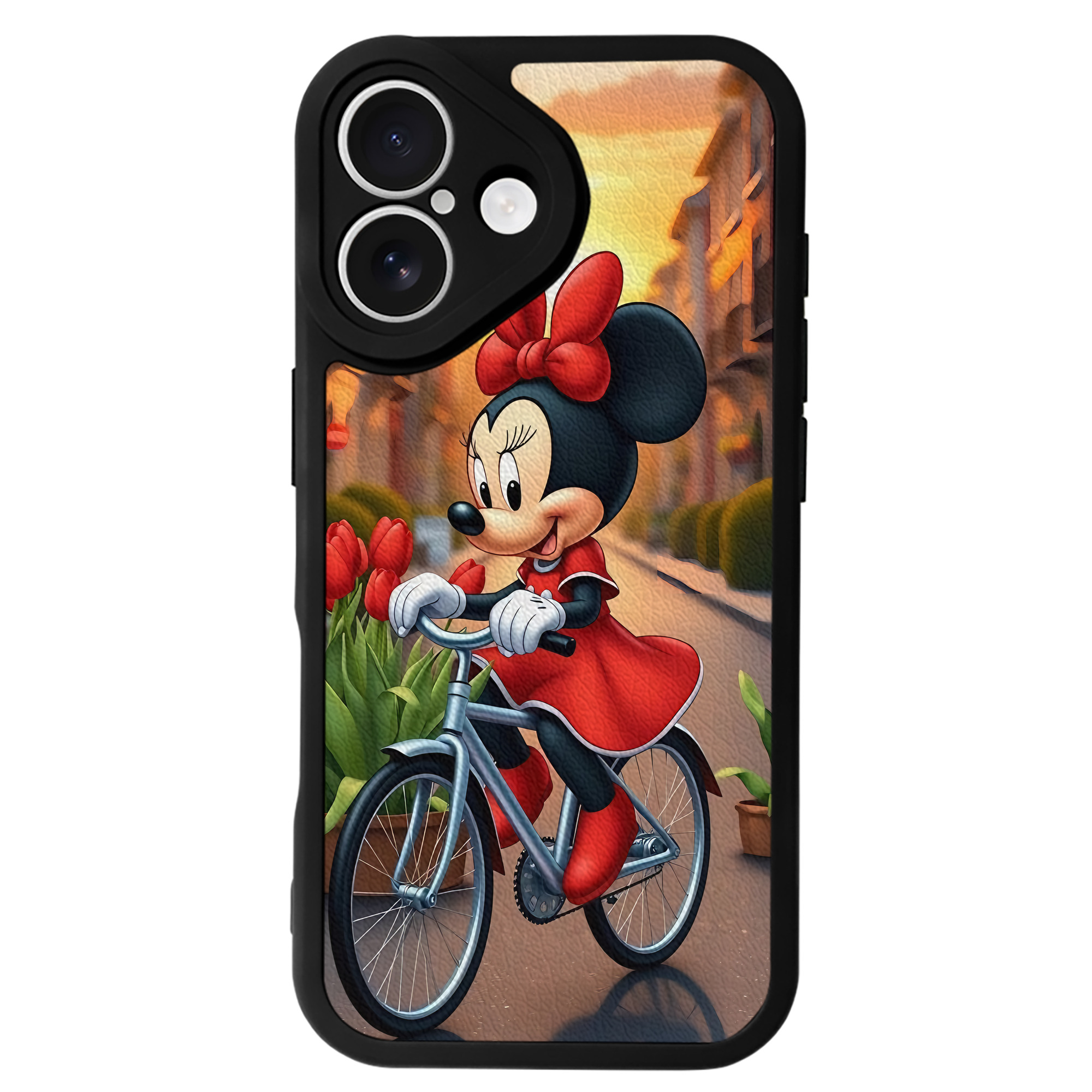 （画像用） ミッキーマウス Mickey Mouse 【iPhone 16シリーズ対応】シリコンスマホケース（レザー調） 材質：シリコン